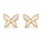 BUTTERFLIES" EARRINGS, 18K GOLD PLATED STEEL