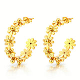 EARRINGS, 18K GOLD PLATED STEEL