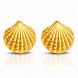 EARRINGS, 18K GOLD PLATED STEEL