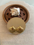 EARRINGS, 18K GOLD PLATED STEEL