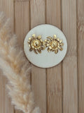 EARRINGS, 18K GOLD PLATED STEEL