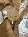 EARRINGS, 18K GOLD PLATED STEEL